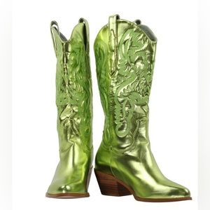 Western Cowboy Mid Wide Calf Boots